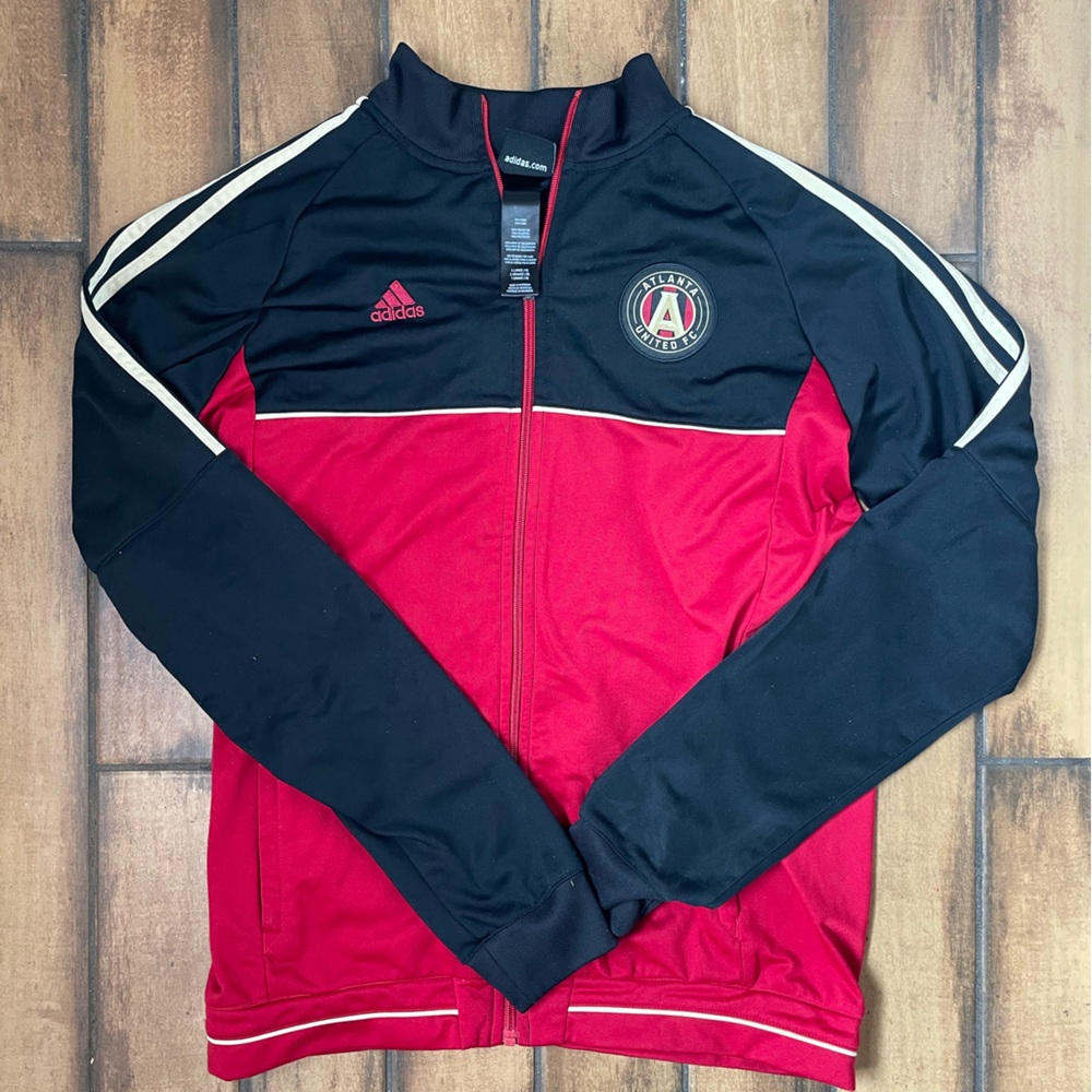 Adidas Black and Red Atlanta United Sports Jacket